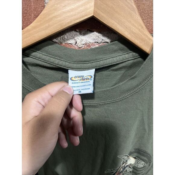 Crazy Shirts Hawaii Original Green Shirt Medium Mens - Picture 2 of 4